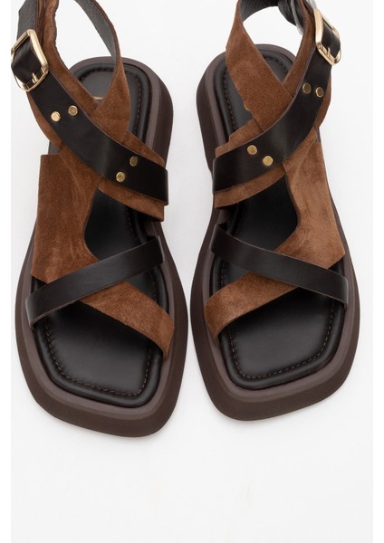 Minnea Kahverengi Süet Hakiki Deri Kadın Sandalet fiyatları