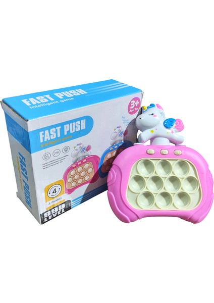 Popit Makinesi Işıklı Oyun Fast Push Pilli Fidget Kabarcık - Unicorn
