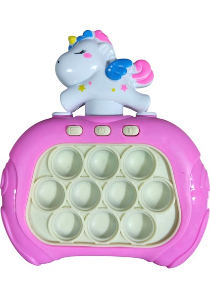 Popit Makinesi Işıklı Oyun Fast Push Pilli Fidget Kabarcık - Unicorn