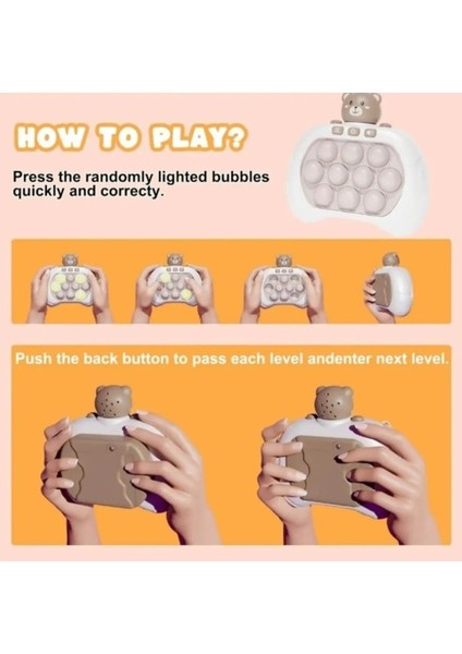 Popit Makinesi Işıklı Oyun Fast Push Pilli Fidget Kabarcık - Unicorn