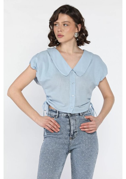 Kol Lastikli Yan Bağcıklı Kadın Gömlek P-00016600 fiyatları
