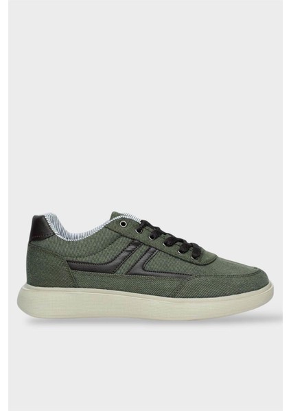 Erkek Keten Gabardin Kumaş Günlük Sneaker Ayakkabı Füme