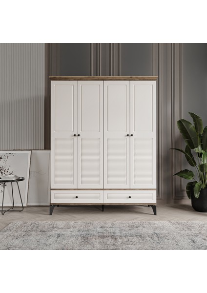 Nisa Gardırop,4 Kapaklı Dolap 160cm
