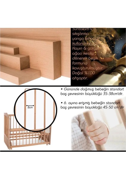 Ahşap Beşik Anne Yanı Yeni Doğan Papatya Doğal Bebek Beşiği Sarı Yıldız Uyku Setli + Tekerlekli fırsatları