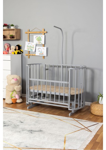 Ahşap Beşik Anne Yanı Yeni Doğan Papatya Gri Bebek Beşiği Uyku Setsiz fiyatları