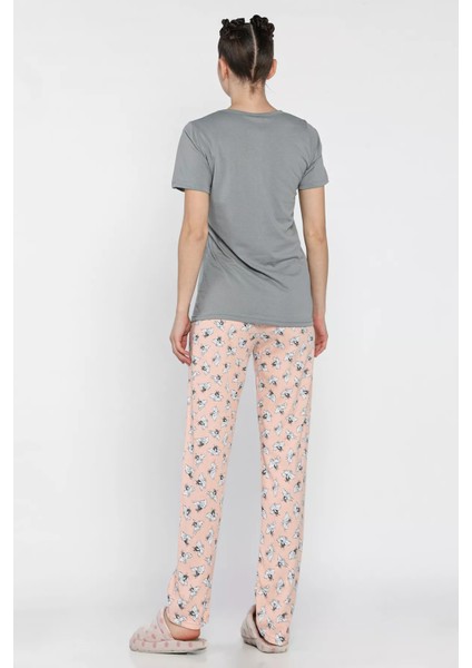 Kadın Baskılı Yarım Kol Pijama Takımı P-00016636 modelleri