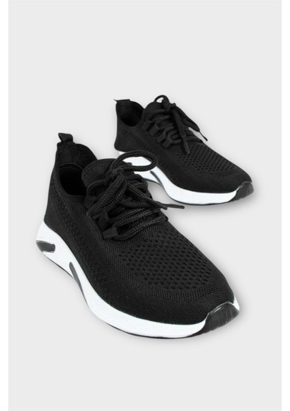 Unisex Yazlık Triko Spor Ayakkabı Siyah - Beyaz fırsatları