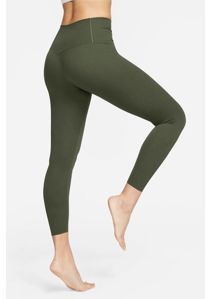 Dri Fit Zenvy Gentle Support High Waisted 7/8 Leggings Kadın Yüksek Bel Iç Cepli Spor Tayt Haki fiyatları