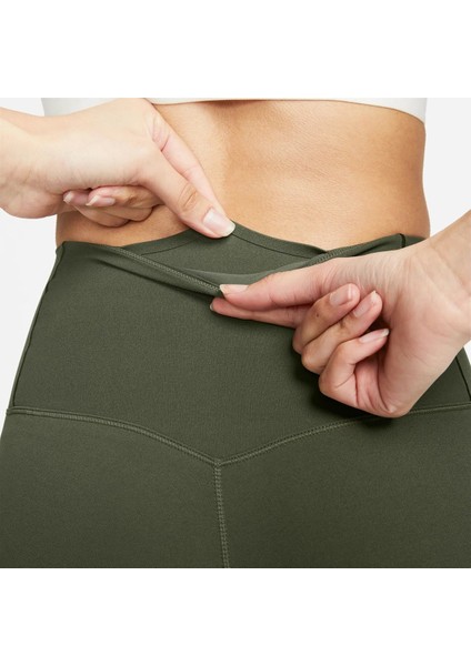 Dri Fit Zenvy Gentle Support High Waisted 7/8 Leggings Kadın Yüksek Bel Iç Cepli Spor Tayt Haki fırsatları