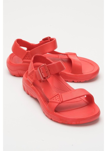 Unisex Eva Spor Kaymaz Yürüyüş Sandaleti KIRMIZI fiyatları