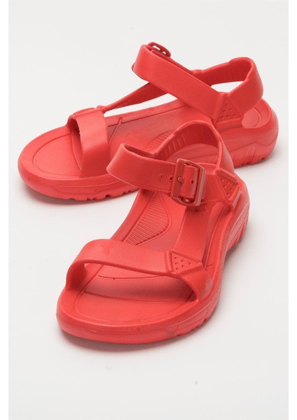 Unisex Eva Spor Kaymaz Yürüyüş Sandaleti KIRMIZI indirimleri