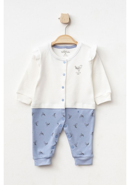 Kız Bebek Çıtçıtlı Desenli Patikli Tulum 0 Ay 6 Ay