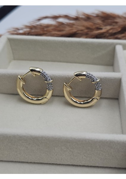 Vip Altın Kaplama Zirkon Taşlı Ring Küpe