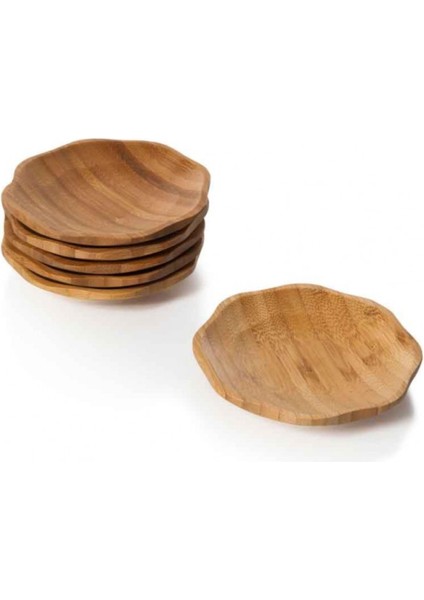 3'lü Bambu Türk Çay Bardak Tabak Ahşap Kahverengi Pappi Çiçek Hediyelik Anne Sevgili 10X10X2 cm fiyatları