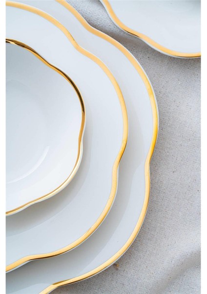 Aveline 12 Kişilik 60 Parça Porselen Yemek Takımı - Gold fırsatları