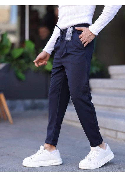 Erkek Örme Kumaş Pileli Duble Paça Rahat Kalıp Casual Jogger Pantolon modelleri