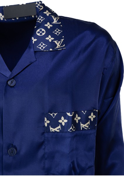 Erkek Şık Klasik Model Pijama Takımı Premium Saten Kumaş Murcia Model Cepli Tam Kalıp fırsatları