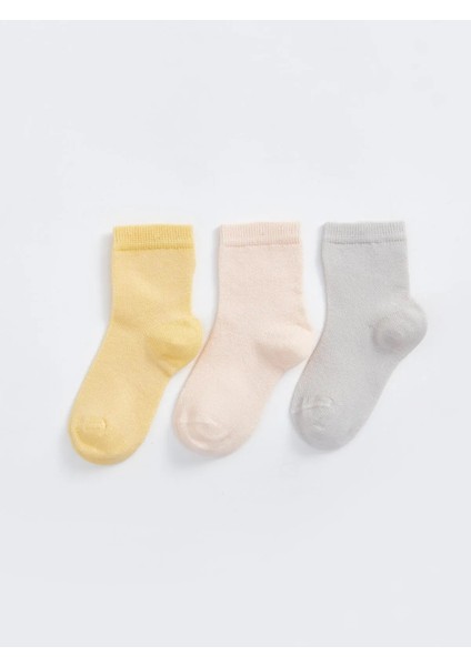 Kız Bebek Basic Dikişsiz 3 'lü Soket Çorap 3 Yaş - 6 Yaş