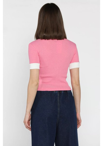 Kadın Polo Yaka Renk Garnili Kaşkorse Bluz P-00016854 modelleri