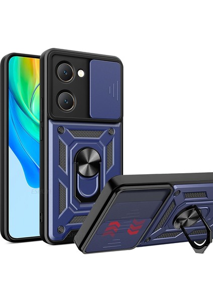 Vivo Y18 Kılıf Kamera Sürgülü Yüzüklü Pars Tank Kapak