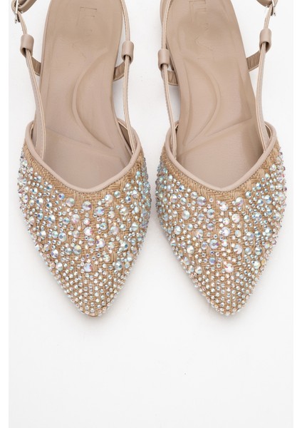 Helly Bej Hasır Taşlı Önü Kapalı Kadın Sandalet fiyatları