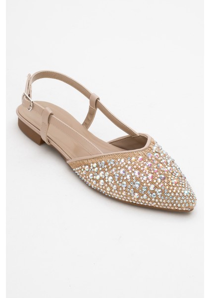 Helly Bej Hasır Taşlı Önü Kapalı Kadın Sandalet modelleri