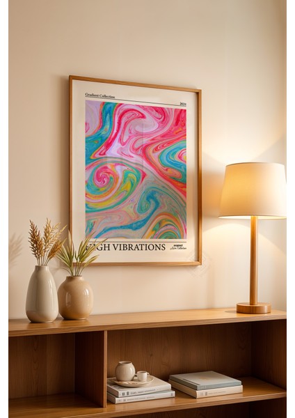 Aura Serisi Ahşap Çerçeveli Poster, Tablo No:50