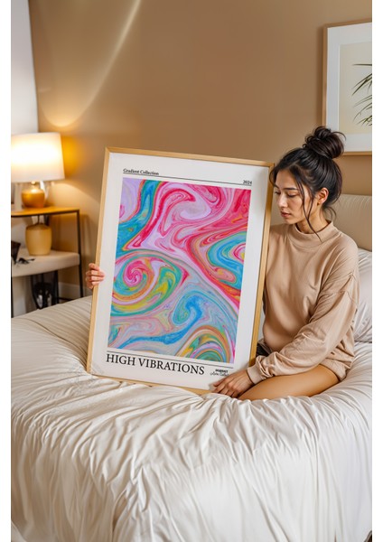 Aura Serisi Ahşap Çerçeveli Poster, Tablo No:50 modelleri