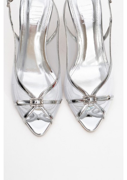 Elyse Gümüş Rugan Fileli Kadın Yüksek Topuklu Abiye Ayakkabı fiyatları