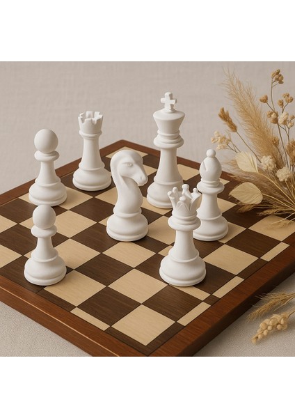 6’lı Dekoratif Satranç Taşı Seti – El Yapımı | 10 x 4 cm