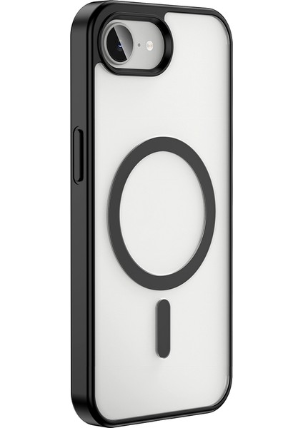 Apple iPhone 16E Kılıf M-Safe Wireless Şarj Özellikli Silikon Zore Ege Kapak Siyah