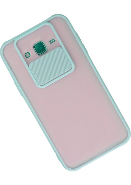 Samsung Galaxy J7 Kılıf Palm Buzlu Kamera Sürgülü Silikon - Turkuaz Mrayd