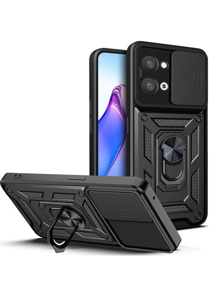 Vivo Y28 Kılıf Kamera Sürgülü Yüzüklü Pars Tank Kapak