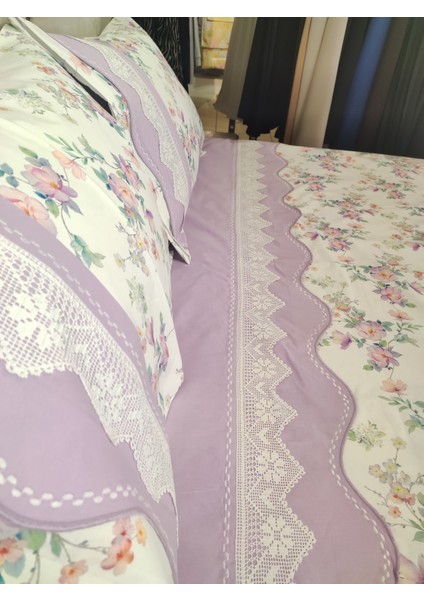 Zerafet Hanımıeli Çift Kişilik Dantelli Nevresim Takımı – Pamuk, Şık ve Konforlu