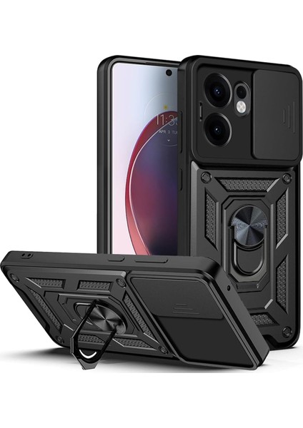Oppo Reno 13F 5g Kılıf Kamera Sürgülü Yüzüklü Pars Tank Kapak
