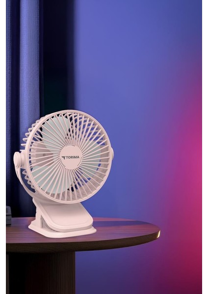 F-15 Pembe Mini Fan Vantilatör I Asma Apartlı, 800 Mah Şarjlı, Type-C Girişli, Taşınabilir Fan