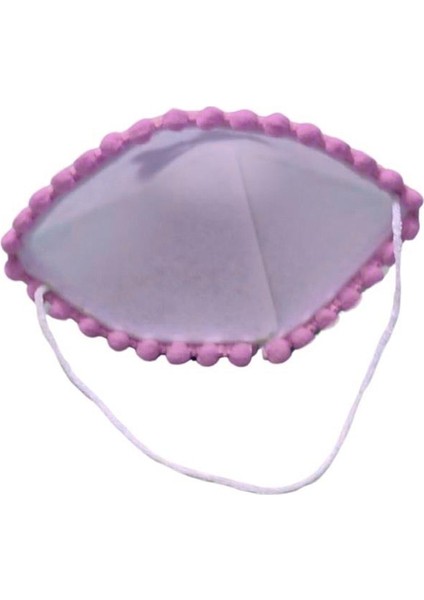 Diş Baskılı Ponponlu Keçe Külah Şapka - Pembe