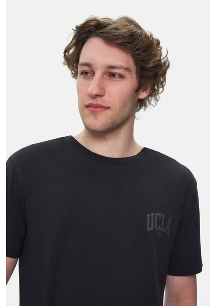 Tatum Siyah Bisiklet Yaka Baskılı Standard Fit Erkek Tshirt fiyatları