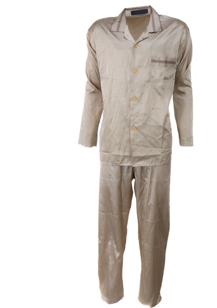 Erkek Şık Klasik Model Pijama Takımı Premium Saten Kumaş Murcia Model Cepli Tam Kalıp