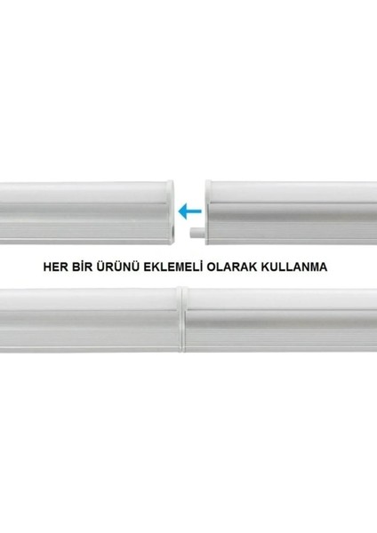 CT-2468 T5 Bant Armatürü Eklenebilir ANAHTARLI10W Ledli Beyaz Kasa Günışığı 3200K 87CM fırsatları