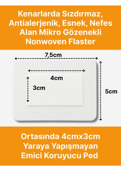 Steril Yara Pedi, Nonwowen 5 cm X 7,5 cm Yarapedi, Steril Tekli Paketlerde 25'li Kutu Içerisinde, Pansuman Yara Örtüsü