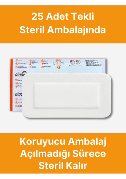 Steril Yara Pedi, Nonwowen 5 cm X 7,5 cm Yarapedi, Steril Tekli Paketlerde 25'li Kutu Içerisinde, Pansuman Yara Örtüsü