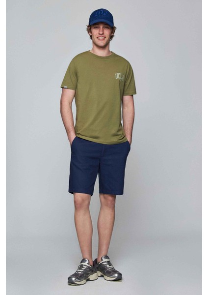 Tatum Haki Bisiklet Yaka Baskılı Standard Fit Erkek Tshirt fırsatları