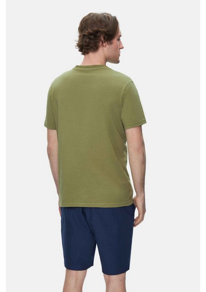 Tatum Haki Bisiklet Yaka Baskılı Standard Fit Erkek Tshirt indirimleri