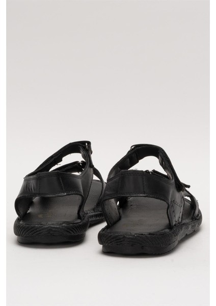 Erkek İçi Dışı Hakiki Deri Ortopetik Yazlık Esnek ve Çok Hafif Günlük Ayakkabı Sandalet SİYAH fırsatları