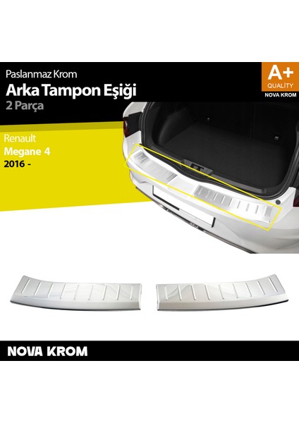 Renault Megane 4 Hb Krom Arka Tampon Eşiği 2016-2020