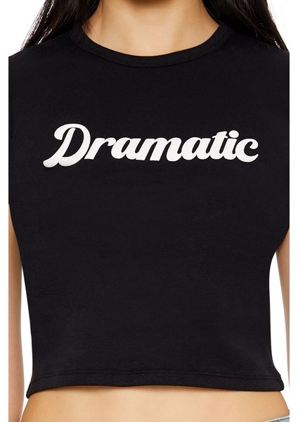 Dramatic Yazılı Baskılı Baby Tee Tişört