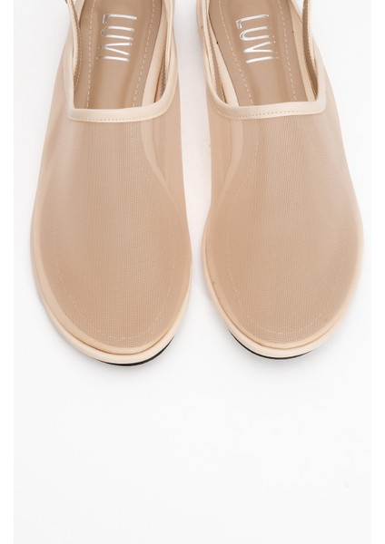 Shen Krem Fileli Burnu Kapalı Kadın Sandalet fiyatları