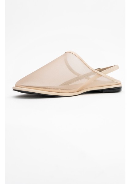 Shen Krem Fileli Burnu Kapalı Kadın Sandalet fırsatları