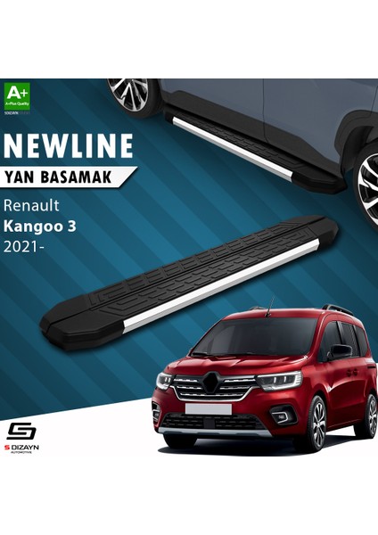 Renault Kangoo 3 Uzun Şase Newline Krom Yan Basamak 223 cm 2021 Üzeri A+ Kalite